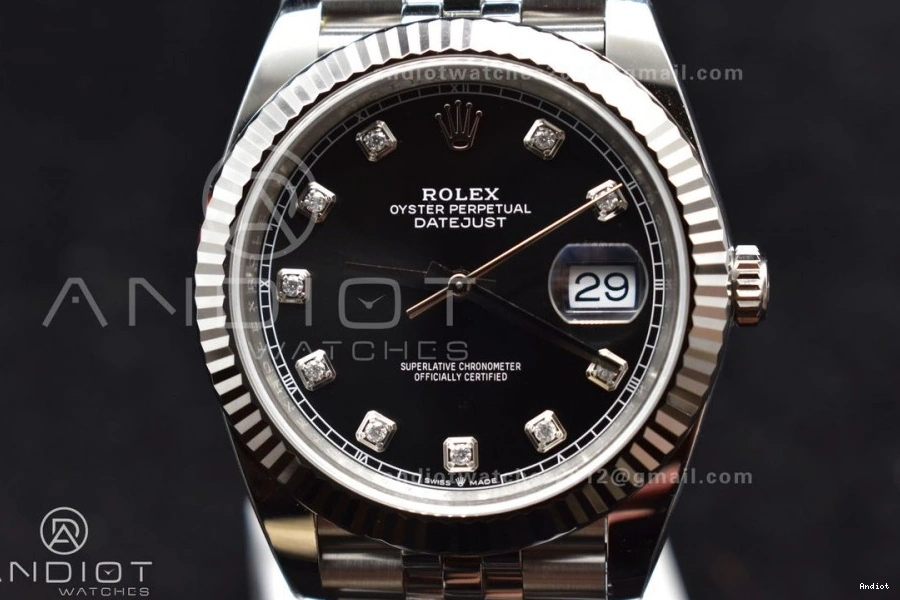 Edition VR3235 Best SS Dial 126334 DateJust on Jubilee 41 Bracelet Black 904L Diamonds Steel Clean 1:1 0131
